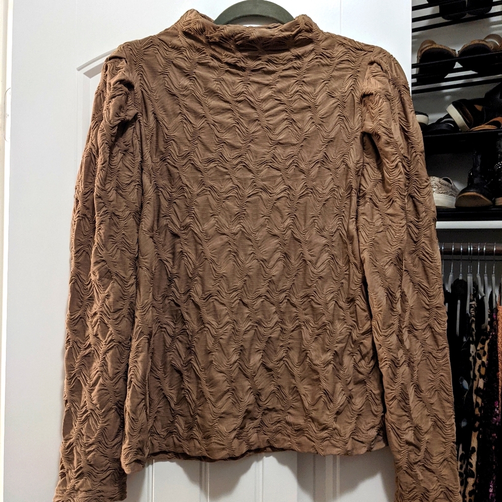 Brown Mock Neck Top